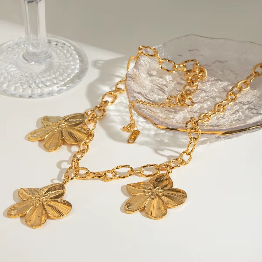Golden Blossom Flower Necklace